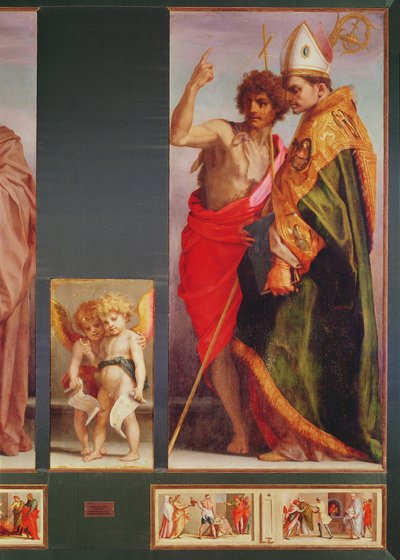 Polyptych from Vallombrosa Abbey, detail of the right hand side showing Saint John the Baptist and another Saint (detail) by Andrea del Sarto